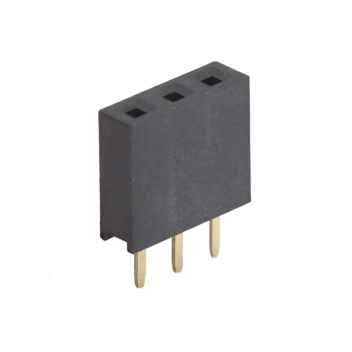 Pitch 2.54mm 180° 单排 DIP Y型排母 H8.5 W2.5 PC:3.1 03Pin 黑色 镀全金G/F